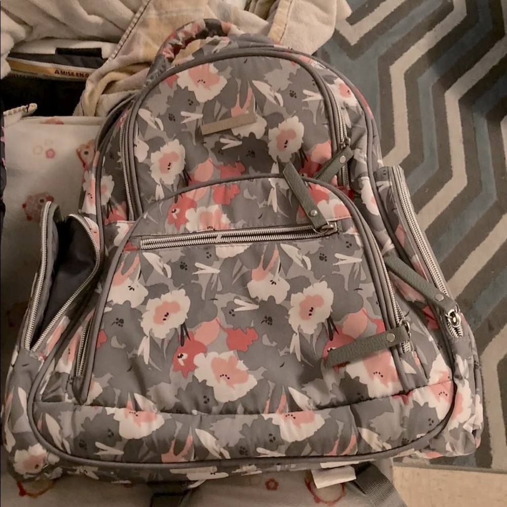 Floral backpack diaper bag